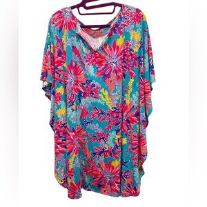 Lilly Pulitzer Colorful Fitted Caftan style Swimsuit Coverup size XS